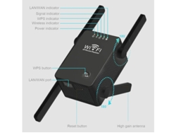 Extensor de Wi-Fi de 300 Mbps, potente amplificador de Wi-Fi de pared para el hogar, cubre hasta 4800 pies cuadrados y 50 dispositivos con puerto Ethernet Yizhood