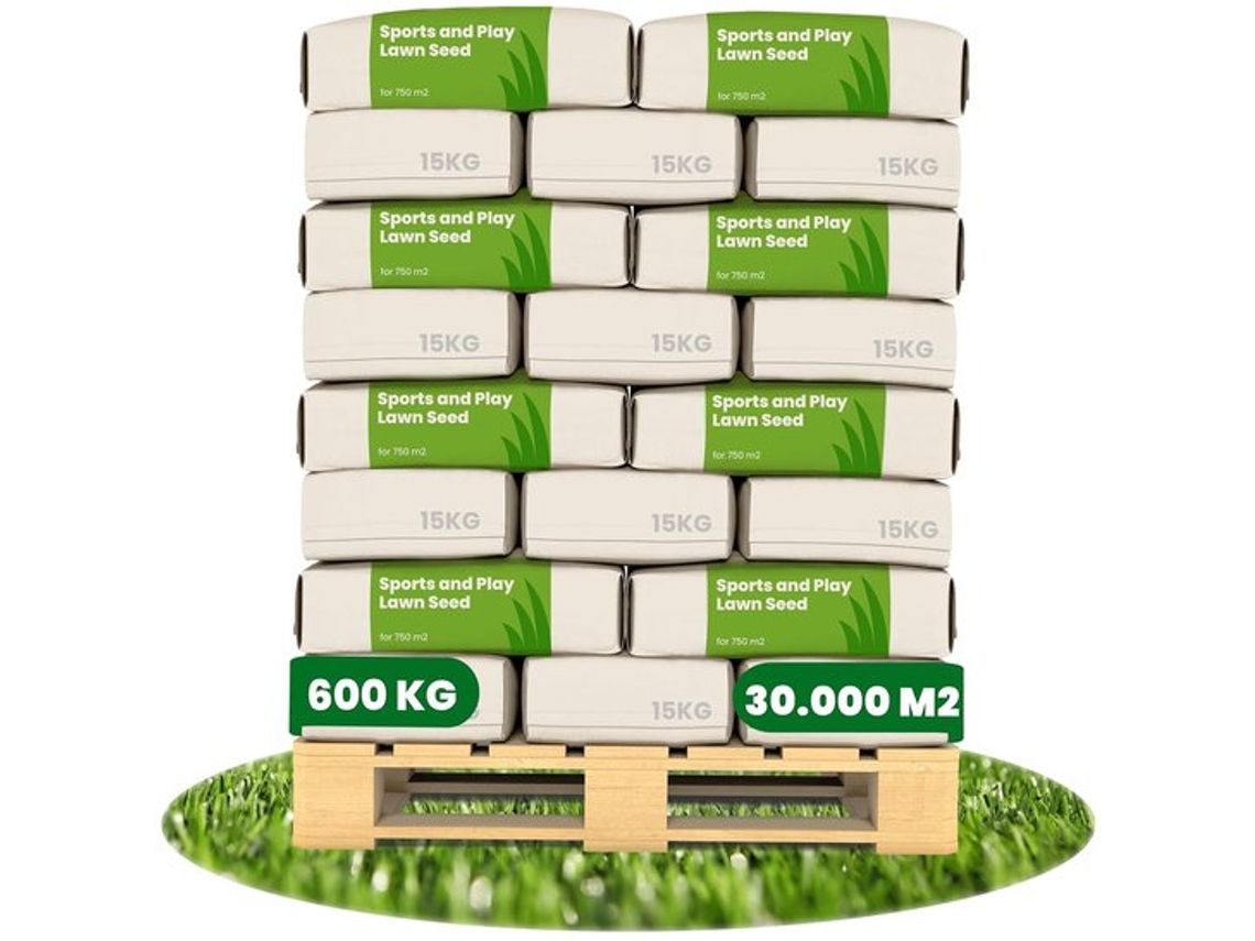 Semilla de Césped para Césped Infantil Resistente 600 Kg para 3 Ha ORGANIFER