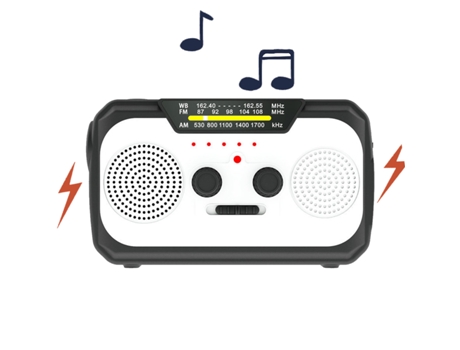 Radio Portátil De Emergencia Con Linterna Led Para Radio Meteorológica Portátil De Emergencia Con Cargador Portátil De 2000 Mah Carga Usb Con Energ...