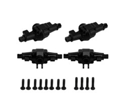 Mali conjunto de Carcacas de Eixo Dianteiro e Traseiro em Alumínio para Crawler Rc 1/24 Fcx24 6,2cm Preto