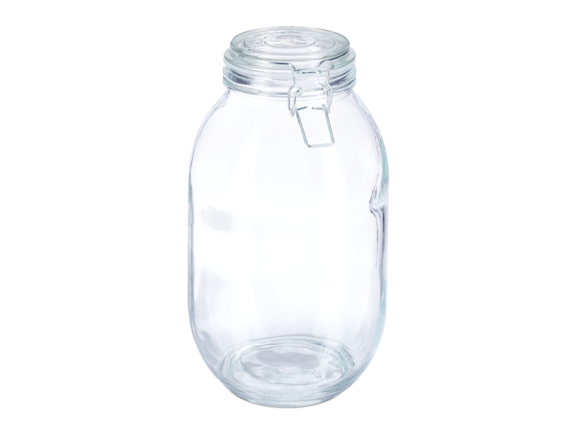 Tarro de conservas Relaxdays de 3 litros con tapa y cierre hermético, para almacenar ponche, transparente.