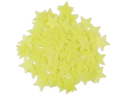 100 Estrellas Luminosas De Plástico Amarillo Para Decoración De Techo Y Pared En La Habitación Infantil.