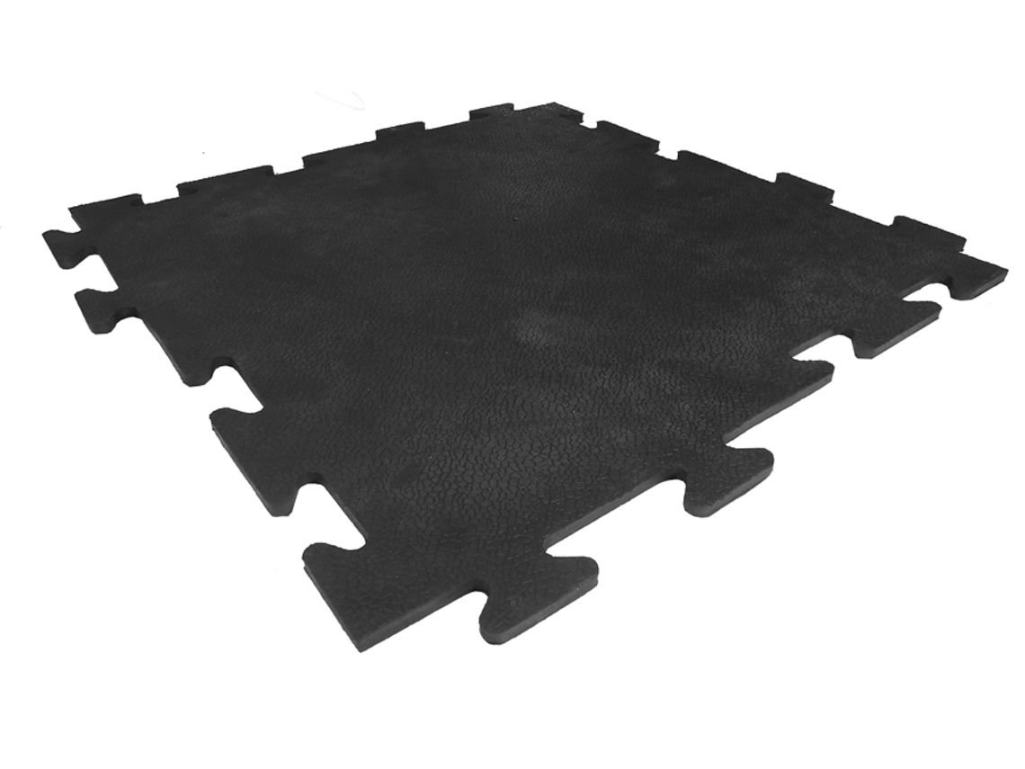 Baldosa de caucho 8mm Negro - 50x50 cm - Sistema puzzle IVOL