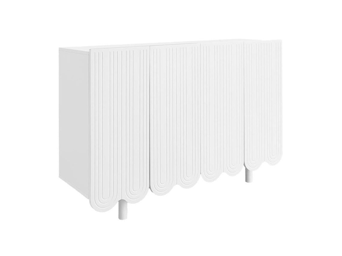 Aparador Moderno - 4 Puertas En Forma De U Con Estantes - Blanco