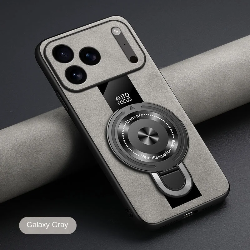(gris, Iphone 16e) Funda Para Teléfono Con Tacto De Fibra Mate, Soporte De Anillo Magnético Y Protección A Prueba De Golpes.