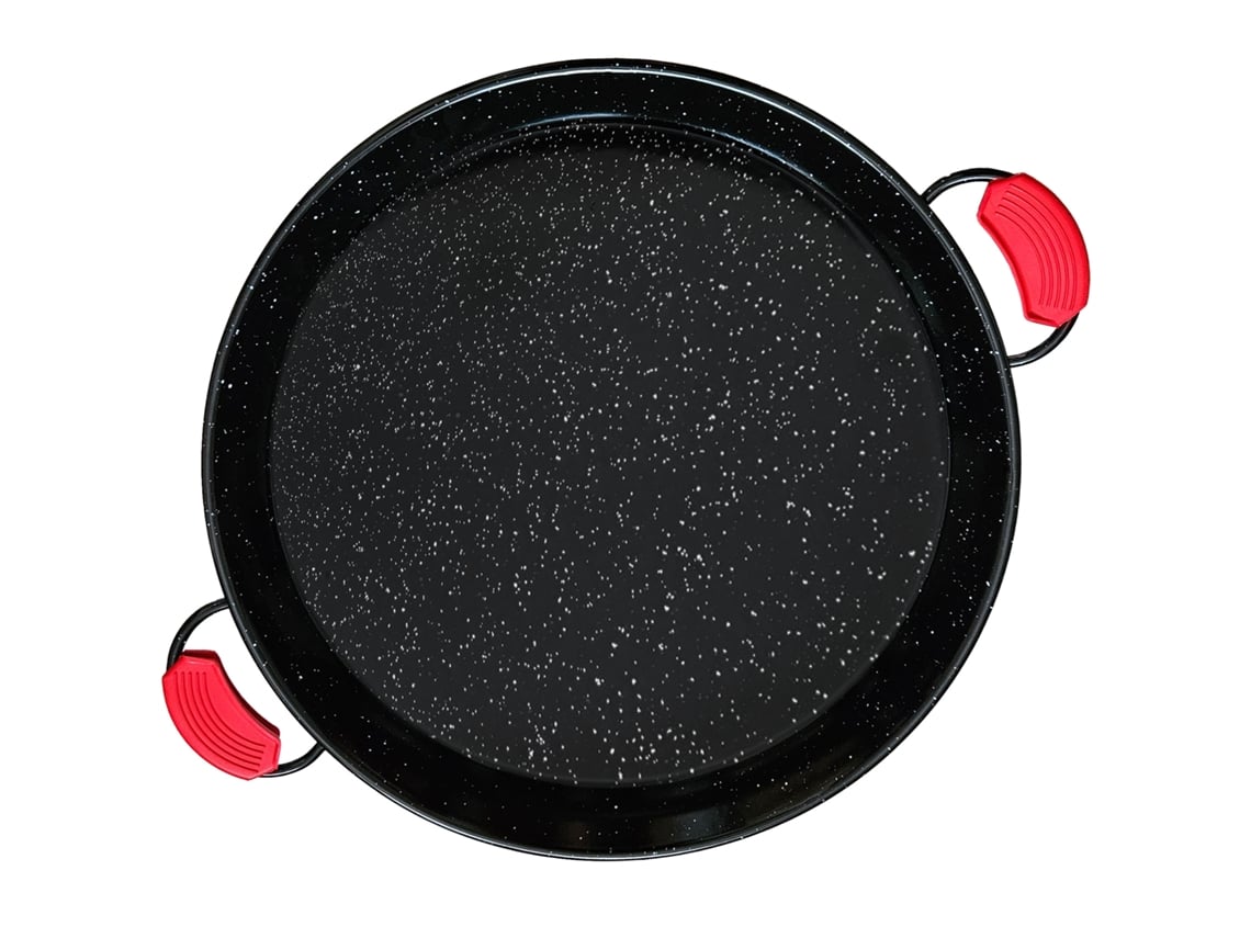 Briebe Paellera Valenciana Esmaltada 42cm, Amtiadherente 10 Raciones De Paella, Gas, Horno Briebe Pan42 Negro