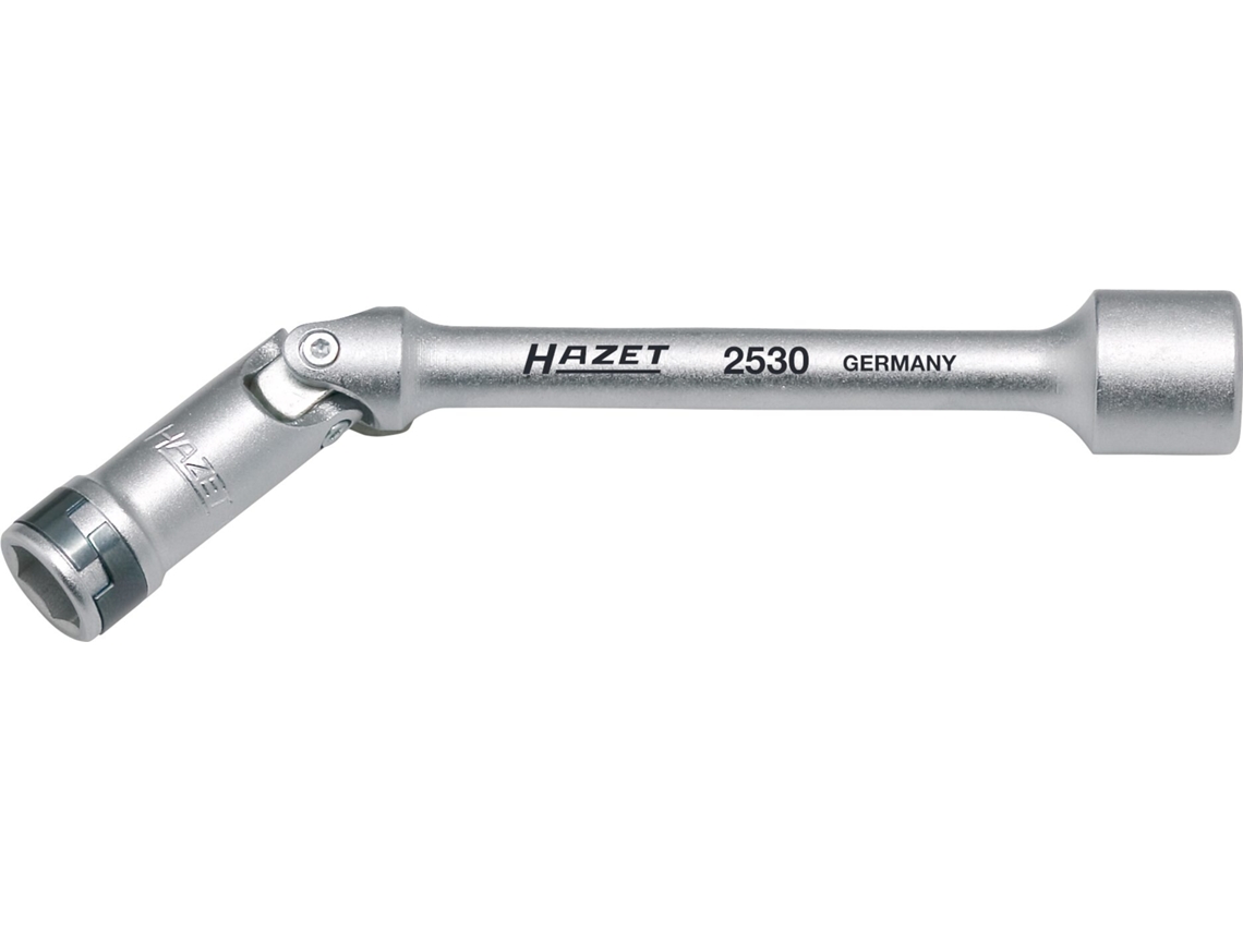 Llave de tubo para bujía incandescente 2530 Cuadrado hueco 3/8 pulgadas (10 mm) Perfil de tracción de hexágono exterior 10 mm HAZET