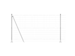 Valla europea Vidaxl con 13 postes con brida en acero galvanizado plateado (25 x 1,2 m)