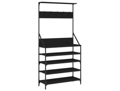 Perchero VIDAXL con zapatero negro (90x34x184 cm)