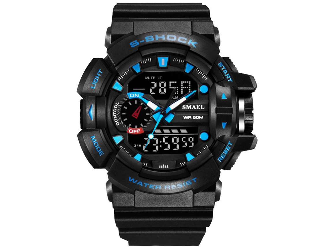 Reloj Deportivo Redondo Analógico-digital Multifuncional Para Hombre, Antialérgico Y Resistente Al Agua.