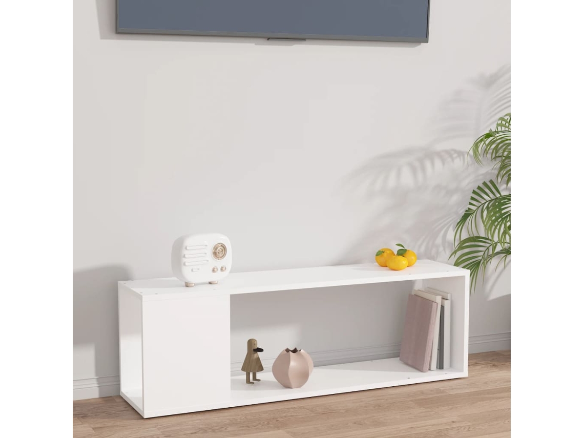 Mueble Para Tv Madera Contrachapada Blanco 100x24x32 Cm