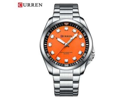 Relojes de moda para hombre, relojes de pulsera con correa, reloj de cuarzo resistente al agua para negocios, para hombre, carcasa blanca, naranja ...