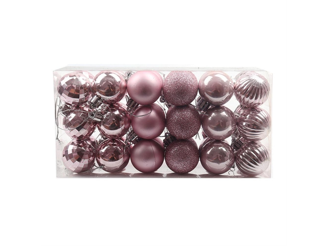 36 Bolas Navideñas De 4 Cm, De Plástico Irrompible, Ideales Para Decorar Árboles De Navidad, Fiestas Y Bodas.