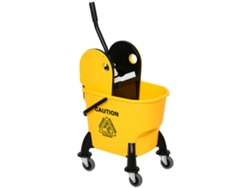 Carro De Limpieza 26l Con Ruedas Y Escurridor, Amarillo