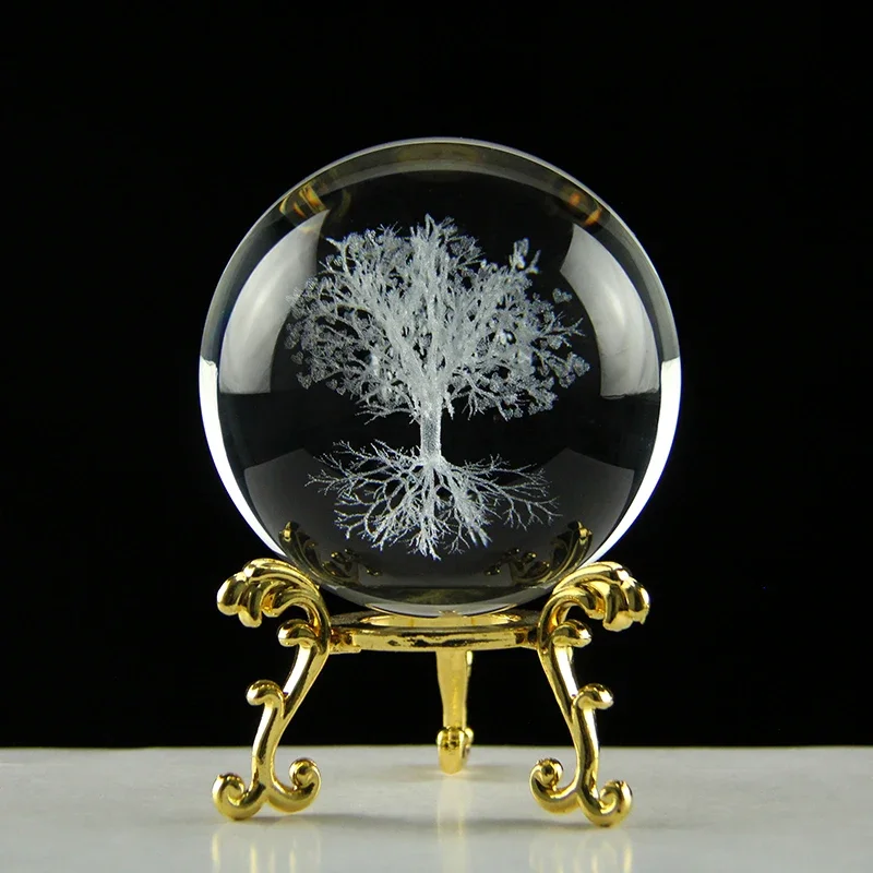 (estilo 2, 6 Cm) Bola De Cristal Árbol De La Vida Modelo Grabado Con Láser 3d Bola De Cristal