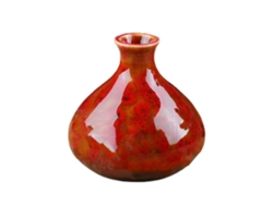 Cerámica roja cocida en horno (2,4 cm de diámetro, 7 cm de diámetro, 7,5 cm de altura)