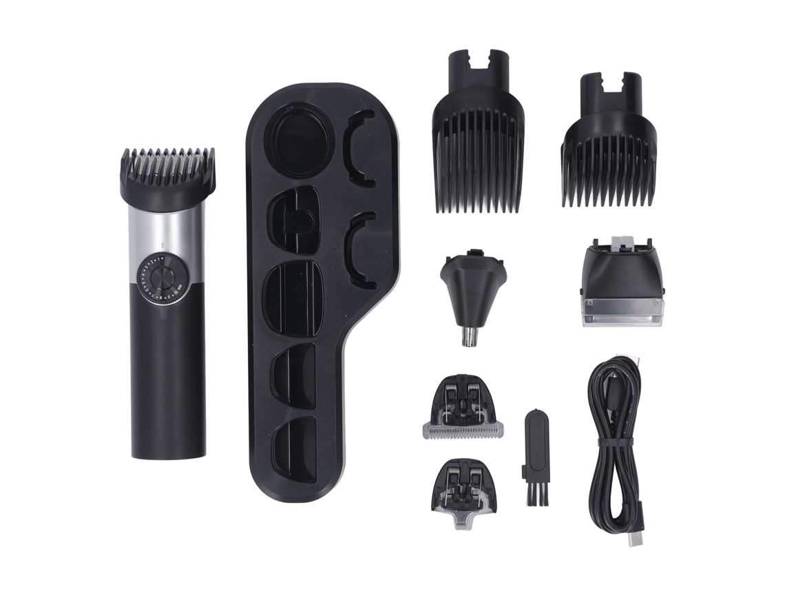 Kit De Tijeras De Pelo 5 En 1, Recortadora Eléctrica Con 19 Longitudes Ajustables, Pantalla Lcd Para Hombres