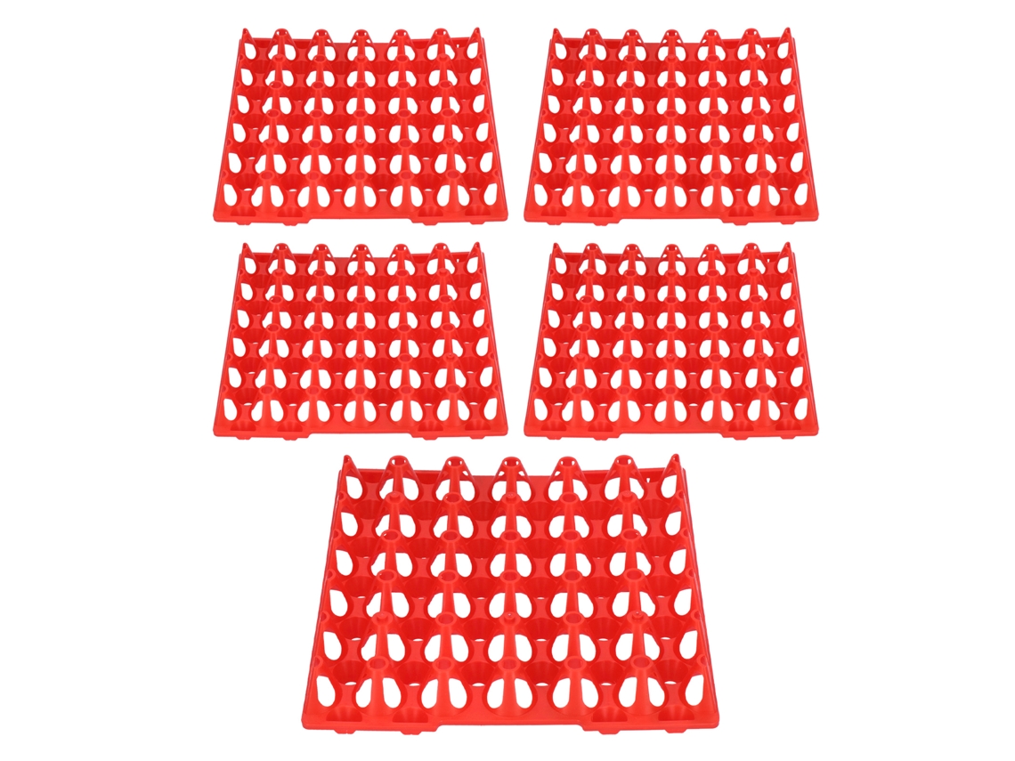 5 Bandejas De Plástico Para Huevos, 30 Compartimentos Apilables, Para Almacenamiento Y Transporte, Color Rojo.