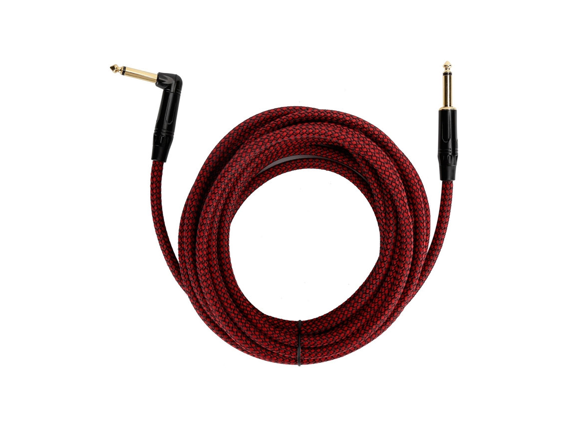 Cable Para Guitarra Eléctrica De 6 M Y 6,35 Mm Con Conectores Chapados En Oro, Awg22, Trenzado De Algodón Jd6217
