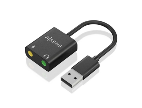 Tarjeta de Sonido AISENS A106-0769/ Usb Macho 2Xjack 3.5 Hembra
