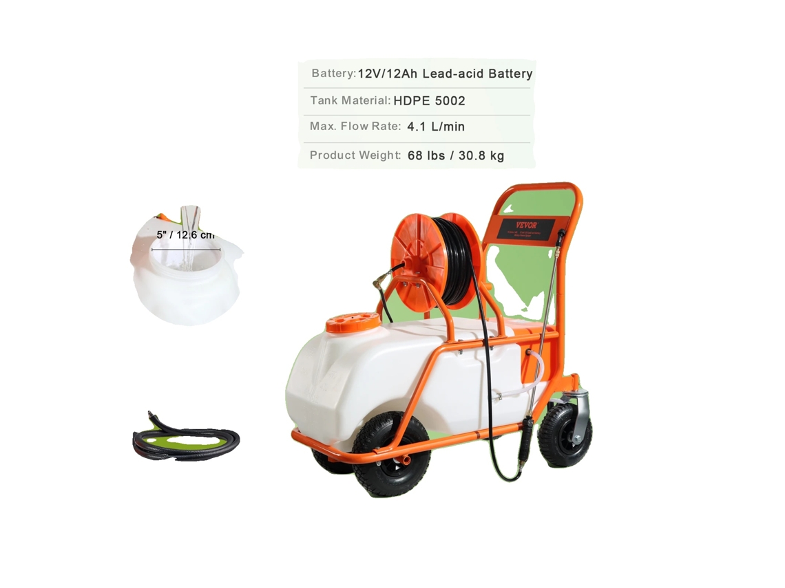 Pulverizador de jardín a batería, capacidad de 15 galones, presión ajustable, 60 L OEM