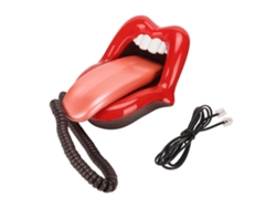 Telefone Fixo Com Fio Forma De Língua Grande Vermelha Decorativo Para Casa E Escritório