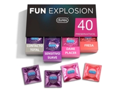 Condones Sabor Fresa, Dame Placer, Sensitivo Suave Y Contacto Total, 40 Condones, 52 Y 56 Mm DUREX