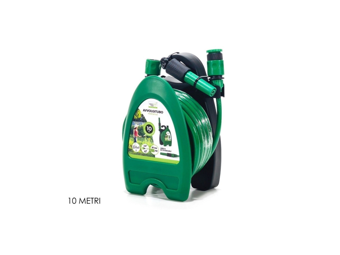 Mini Carrete de Manguera de 10 Metros Aspersor de Jardín Carrete de Manguera de Agua Compacto TRADE SHOP TRAESIO