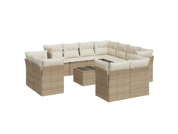 Maison Exclusive - Set De Sofás De Jardín 12 Pzas Y Cojines Ratán Sintético Marrón