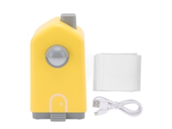 Repelente de mosquitos silencioso USB amarillo con luz nocturna para el hogar y el dormitorio.