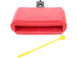 Accesorio Para Tambor: Cencerro Rojo De Plástico Y Metal, Percusión Latina Portátil.