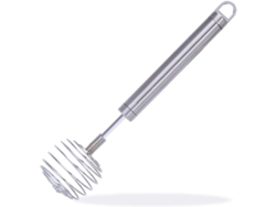 Batidora manual de acero inoxidable para mezclar huevos, crema y harina; ideal para la cocina, restaurantes y uso doméstico.