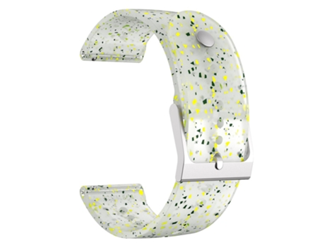 Correa de Silicona 22mm ajustable con hebilla para Garmin Vivoactive 4/Venu2 - verde amarillo/blanco transparente