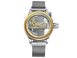 Reloj Automático De Lujo Para Hombre Forsining Con Brazalete De Acero Inoxidable Y Esfera Redonda Dorada.