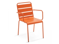 Silla de jardín de metal con brazos