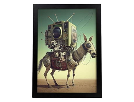 NACNIC Poster Burro En Estilo Surrealismo Cinematográfico Ilustraciones Y Grabados De Historieta Abstracta Y Artística A3 Marcos Negros