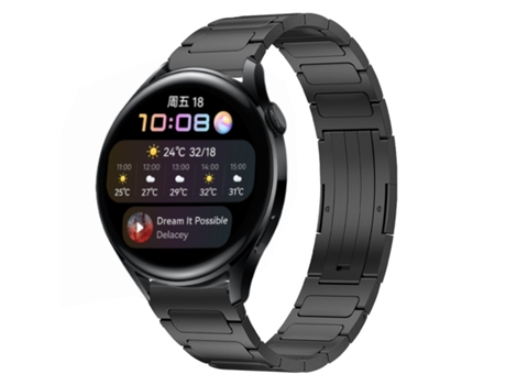 Correa de reloj inteligente para Huawei Watch 3 22 mm Aleación de titanio en forma de I (negro)