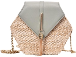 Bolso Bandolera De Cadena Tejida, Monedero, Cartera, Bolsos De Mano Con Flecos C...