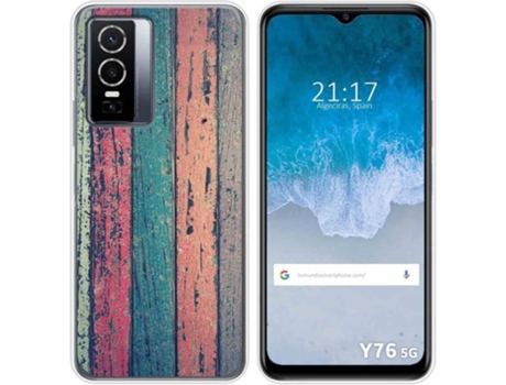 Carcasa para Vivo Y76 5G TUMUNDOSMARTPHONE Dibujos Madera 10 Multicolor