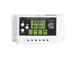 Controlador de carga solar inteligente Veloriskku-Smart PWM LCD 12V 24V 10A com regulador e saída USB KYZ-30A