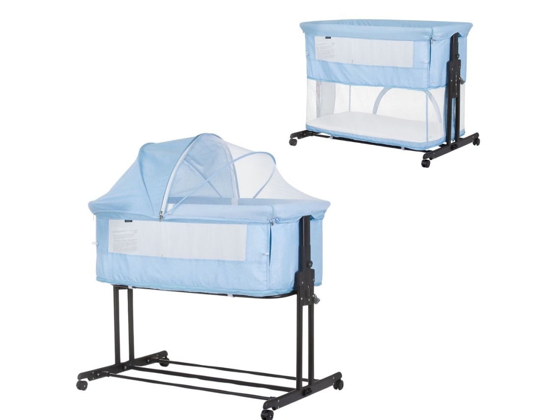 Cuna de colecho con barandilla abatible ZEN convertible en parque de Chipolino sky blue