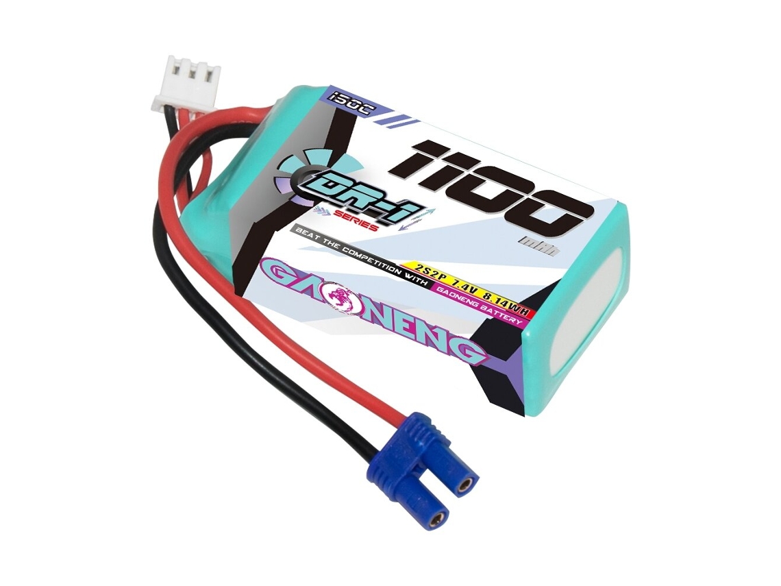 Batería Lipo Gaoneng de 7,4 V, 1100 mAh, 150 C, 2 s, con conector EC2 para coches RC ecológicos (modelos 124 y 118)