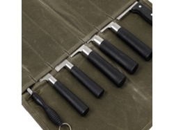 Bolsa Portátil Para Cuchillos De Chef Con 7 Compartimentos, Enrollable.