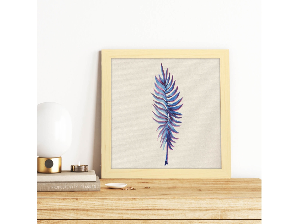 Póster NACNIC de Flores y Naturaleza. Cuadrada Azul Para Mí, Ilustrada con Dibujos A Color.