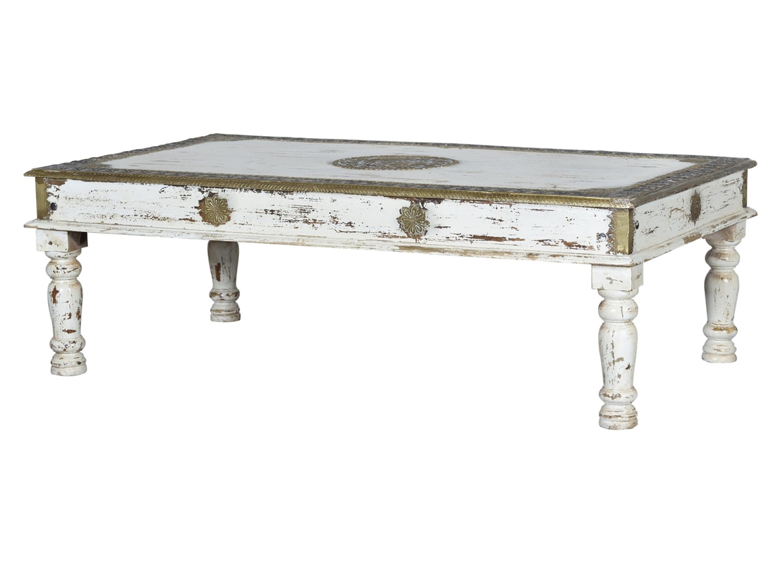 Mesa de Centro en Madera de Manglar Blanco Envejecido 45X140X80 GINER Y COLOMER