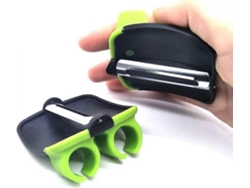 Pelador De Verduras Con Agarre Seguro De Dos Dedos - Diseño Ergonómico Y Duradero En Silicona Y Acero Inoxidable