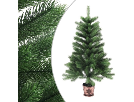 vidaXL Árbol de Navidad artificial hojas realistas verde 65 cm