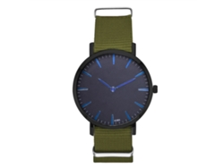 Reloj De Moda Para Parejas Con Correa De Nailon Dial Redondo Cuarzo Unisex (verde Ejército)