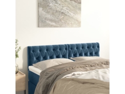 Cabeceros 2 Unidades Terciopelo Azul Oscuro 72x7x78/88 Cm
