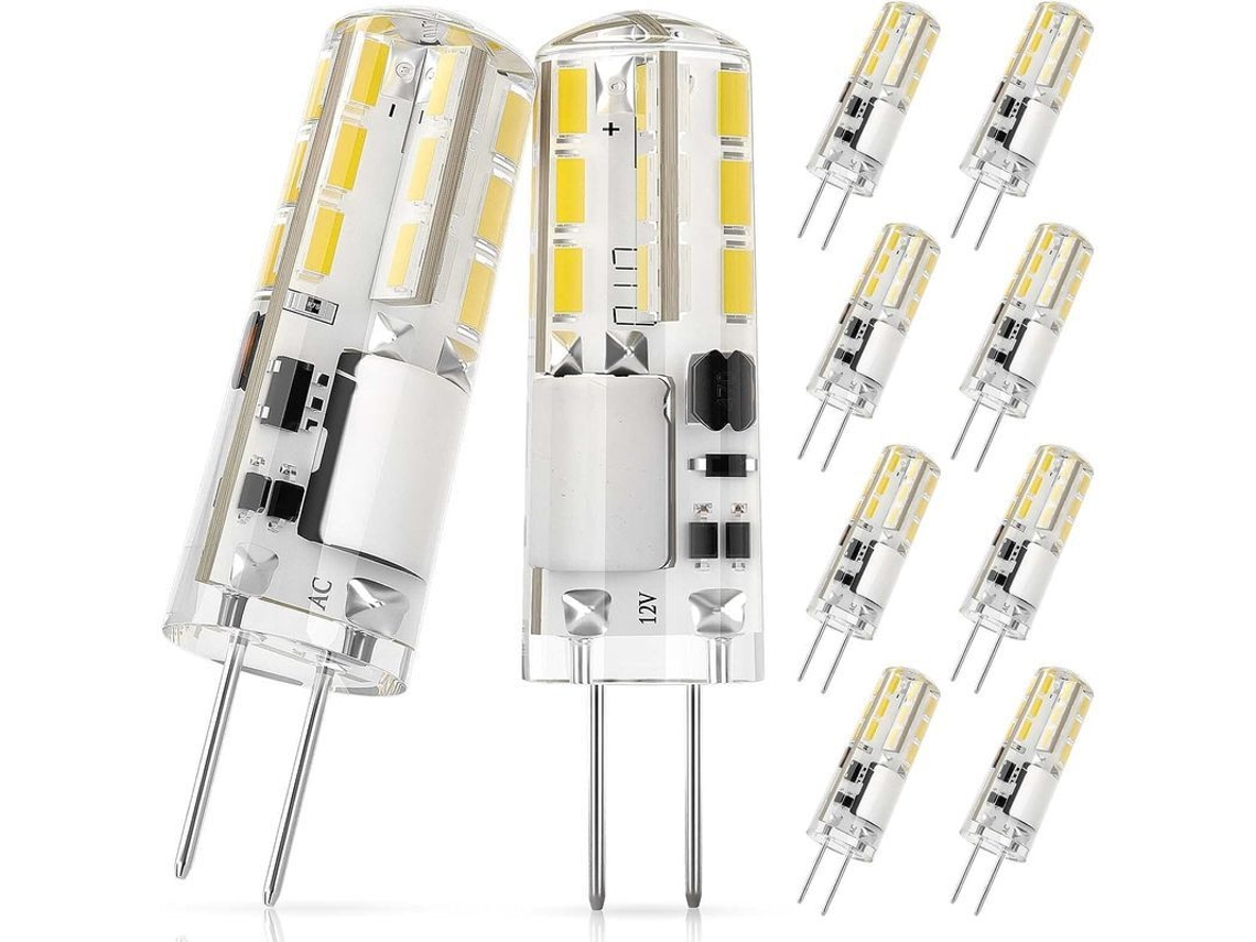 Bombilla Led G4, 1,4 W (equivalente A Halógena De 10 W), Ca/cc 12 V, Blanco Frío 6000 K, 100 Lúmenes, 10 Unidades.